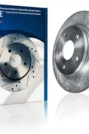 Rear Drilled and Slotted Brake Rotors (Pair) Express Delivery