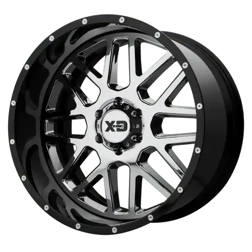 Reduced Price XD XD201 GRENADE 6X139.7 20X10 -18 CHROME CENTER GLOSS BLACK MILLED LIP