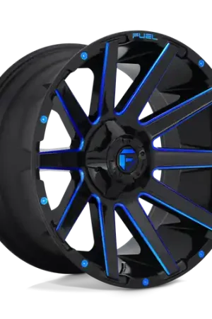Viral Fuel 1PC D644 CONTRA 6X135/6X139.7 22X10 -19 GLOSS BLACK BLUE TINTED CLEAR