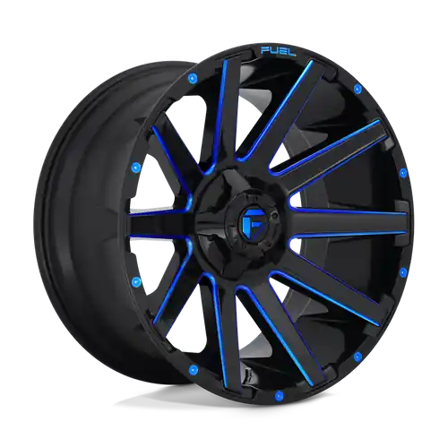 Viral Fuel 1PC D644 CONTRA 6X135/6X139.7 22X10 -19 GLOSS BLACK BLUE TINTED CLEAR