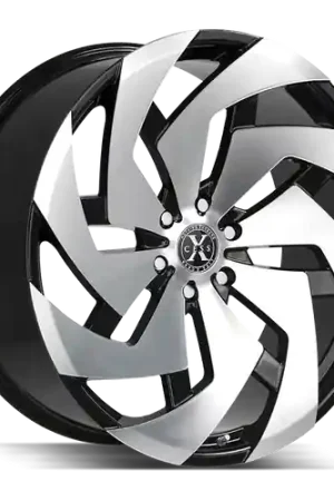 Xcess X04 5x127 22x9 +25 Gloss Black Machined Hassle-Free Returns