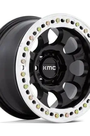 KMC KM237 RIOT BEADLOCK 6X139.7 17X9 -38 SATIN BLACK WITH MACHINED RING Best Price