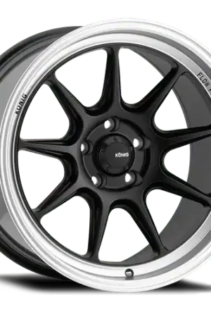 Konig Countergram 5x114.3 19x10+25 Matte Black / Matte Machined Lip Weekend Sale