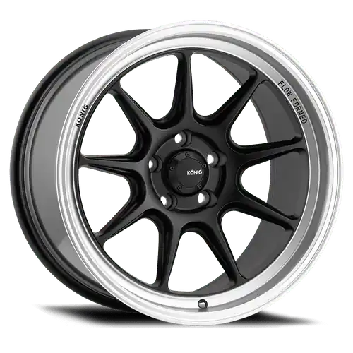 Konig Countergram 5x114.3 19x10+25 Matte Black / Matte Machined Lip Weekend Sale