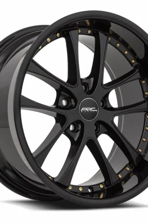 Arc Ar5 Wheel 18x9.5 5x112 Black w/ Gold Rivets 30mm Discount