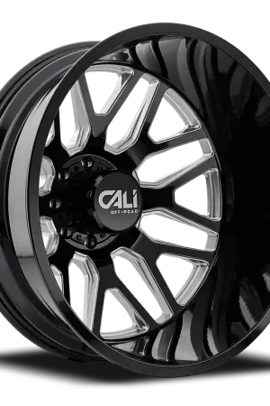Cali Off-Road Invader Dually Wheel 24x8.25 8x200 Gloss Black Milled -232mm Money Back Guarantee