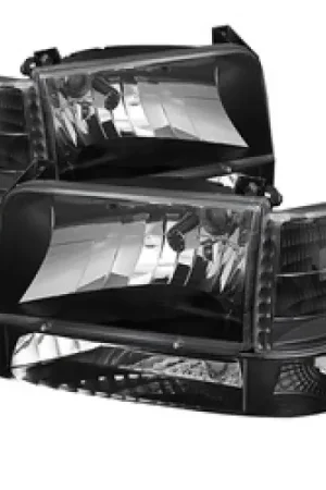 Editor’s Pick xTune Ford F150/Bronco 92-96 Headlights w/Corner Bumper 6pcs Amber- Black HD-JH-FB92-SET-AM-BK