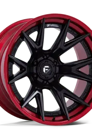 Affordable Fuel Fc402 Catalyst Wheel 20x10 8x165.1 Matte Black With Candy Red Lip -18mm - FREE T-SHIRT INCLUDED!