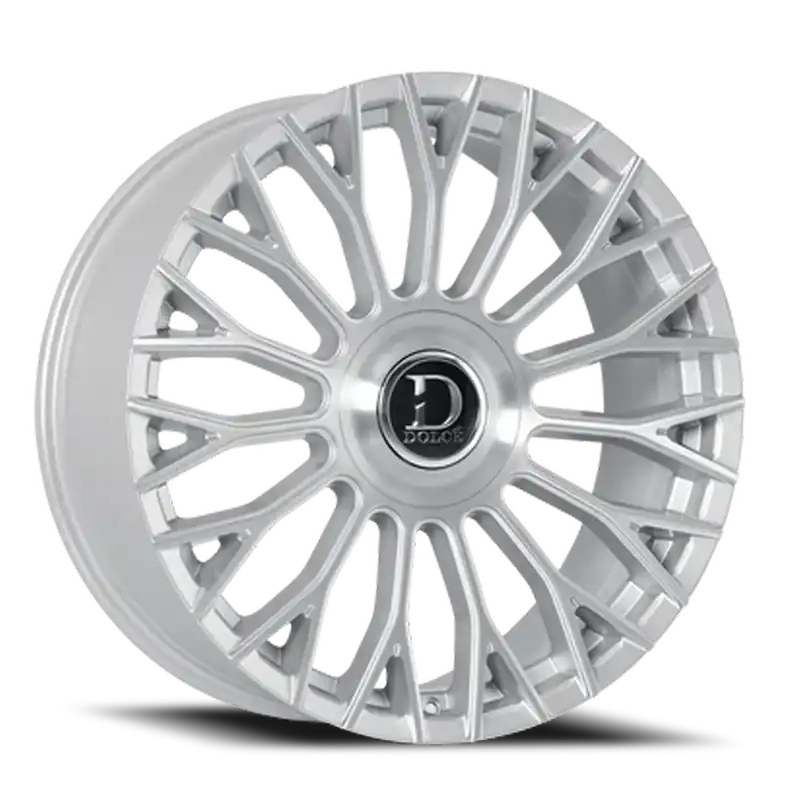 Buy Today Dolce Luxury Roma Wheel 22x10.5 5x112 & 5x114.3 Gloss Sliver With Brushed Face 40mm - FREE T-SHIRT INCLUDED!