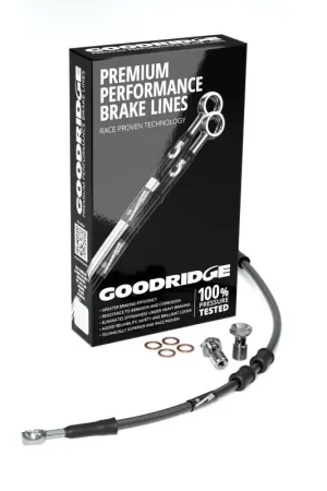 Low Price Goodridge 16-17 HD FLSTFBS Fat Boy S (w/ABS) +10in Black Brake Line Kit w/Stainless Steel Fittings