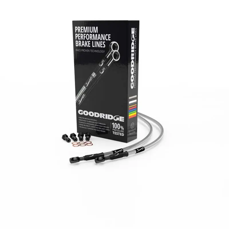 Reduced Price Goodridge 11-14 Harley-Davidson FLSTC Heritage CL (w/ABS) Clear Front Brake Line w/Black Fitting