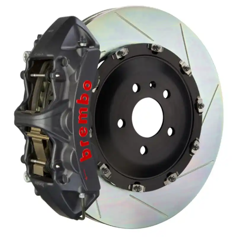 Fast Shipping Brembo 12-18 CLS550/15-18 CLS400 Fr GTS BBK 6 Piston Cast 380x34 2pc Rotor Slotted Type1-Black HA
