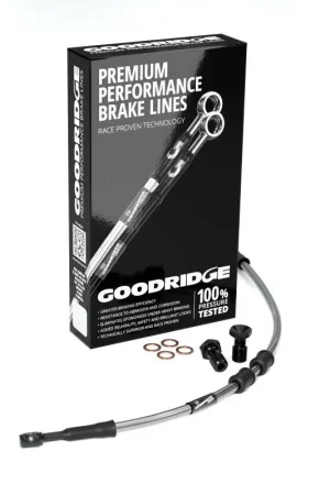 While Supplies Last Goodridge 14-23 HD FLH/FLT Multi (w/ABS) +6in Clear Brake Line Kit w/Stainless Steel Fittings