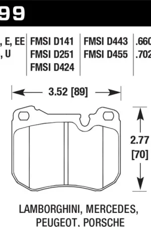 Certified Hawk 79-83 Peugeot 504 Station Wagon Front ER-1 Brake Pads