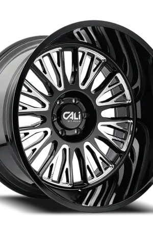 Cast Aluminum Wheels Vertex 9116 BM 22x12 Milled Gloss Black 8 On 165.1 Bolt Pattern -44 Offset Cali Offroad Wheels Best Choice