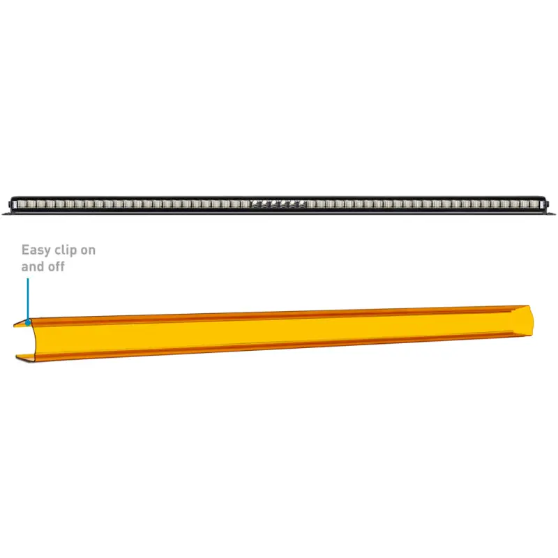 Borne Off-Road Light Bar Cover Single Row 50in Amber Money Back Guarantee