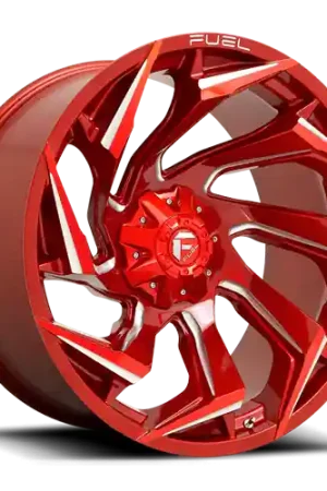 Today Only Aluminum Wheels 22X12 Reaction D754 6 On 135/6 On 139.7 Candy Red Milled 106.1 Bore -44 Offset Fuel Off Road Wheels