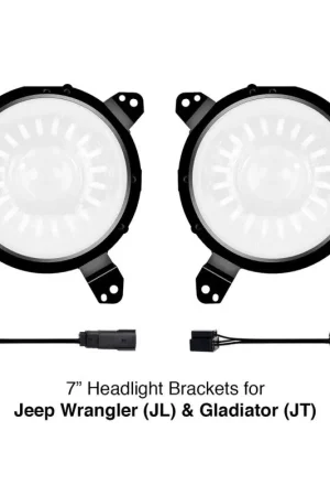 Free Returns XK Glow Universal Headlight Mounting Brackets for Jeep Wrangler JL and Gladiator JT Models 7In