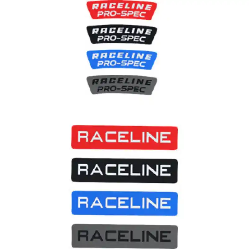 Discount Raceline 13 Decal Pack Includes: 2 Lip Decals; 1 Cap Decal - Blue, Red, Black, Gunmetal