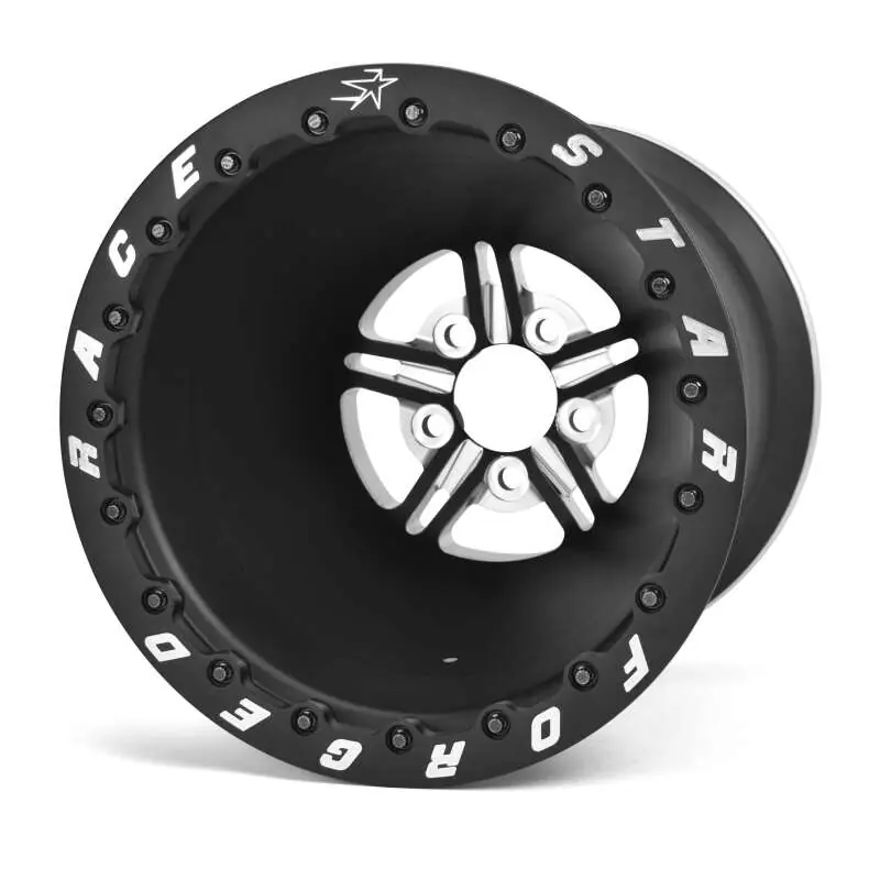 Race Star 63 Pro Forged 15x12 DBL Sportsman 5x4.75 BC / 2.00in. BS Wheel - Black Anodized/Machined Time-Limited