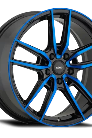 Original Konig Myth 17x8 5x114.3 ET43 Gloss Black w/ Blue Tinted Clearcoat