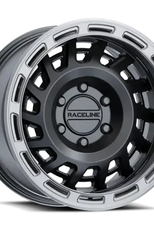 Special Offer Raceline 957BS Halo 18x9in / 8x180 BP / 18mm Offset / 130.81mm Bore - Black & Silver Lip Wheel