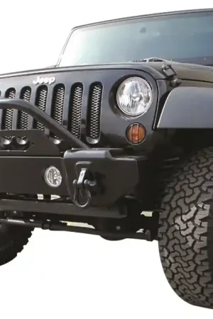 Rampage 2007-2018 Jeep Wrangler(JK) Recovery Bumper Stubby Front - Black Big Sale