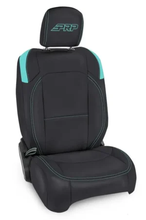 PRP Jeep Wrangler JL Front Seat Covers Jeep Gladiator JT- with Pocket Back (Pair) - Black/Teal Editor’s Pick