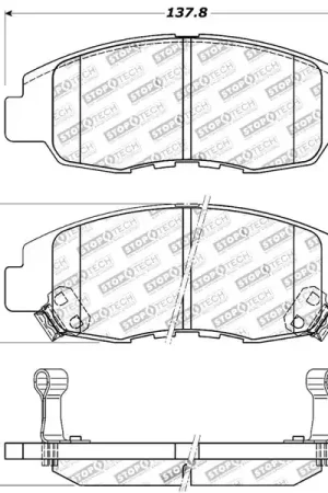 StopTech Performance 98-02 Honda Accord Coupe/Sedan 4cyl Rear Drum/Disc Front Brake Pads Premium