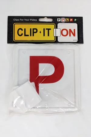 Popular Clip It On 2x Red P Plates - Suits NSW, ACT, QLD, SA, TAS - B2C2CRWP