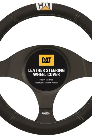 Order Now CAT Steering Wheel Cover Leather Black - SWCATBLK