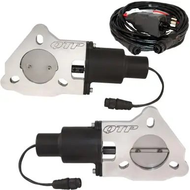QTP 2.25in Bolt-On QTEC Dual Electric Cutout Valves - Pair - QTEC45 Hot Picks