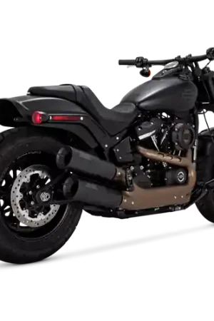 Vance & Hines 2018-2022 Harley Davidson Softail Fatbob Hi-Output S/O Black Slip-On Exhaust - 46547 Exclusive Offer
