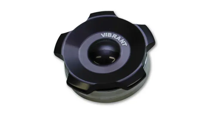 Hot Deal Vibrant Performance 2.75in OD Aluminum Weld Bungs w/ Anodized Black Aluminum Threaded Cap - O-Ring