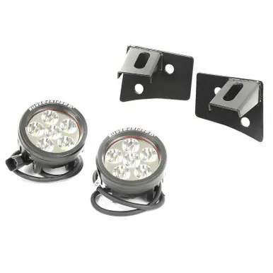 Rugged Ridge 07-18 Jeep Wrangler JK Round Windshield LED Light Kit w/ Brackets - 11027.11 Last Chance