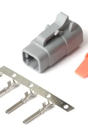 Haltech Plug and Pins Only - Male Deutsch DTM-4 Connector - 7.5 Amp Viral