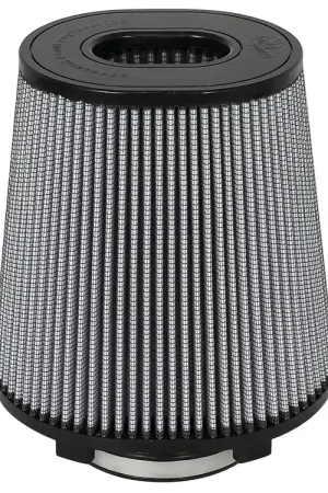aFe Magnum FLOW Pro DRY S Air Filter - 5" Flange, 9 x 7.5" Base Standoffs, 6.75 x 5.5" Inv Top 9" Height Crafted