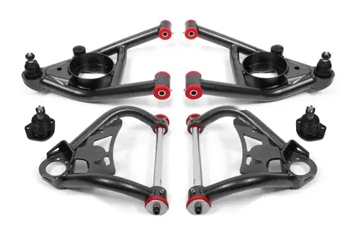 BMR Suspension 64-72 A-Body Upper And Lower A-Arm Kit - Black Hammertone Authentic
