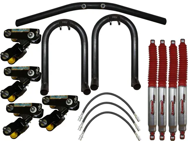 Final Sale Superior Engineering Drop Shackle Kit Front and Rear Stage 2 (Sierra/Drover)