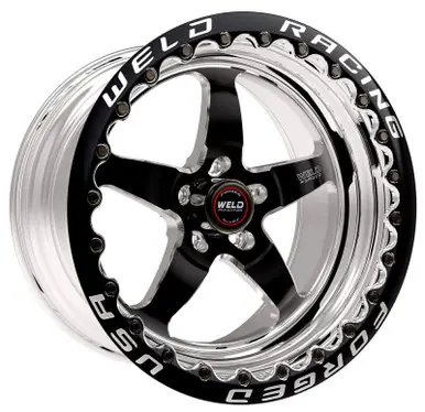 Weld S71 17x10.5 / 5x4.75 BP / 8.3in. BS Black Wheel (Medium Pad) - Black Single Beadlock MT - 71MB7105B83F Free Returns