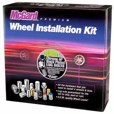 McGard 5 Lug Hex Install Kit w/Locks (Radius Seat Bolt) M14X1.5 / 17mm Hex / 26.3mm Shank L - Chrome - 68018 Budget