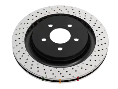 Crafted DBA 04-17 Subaru WRX STi Front Crossdrilled/Dimpled 4000 XD Series Rotor - DBA43050XD-10