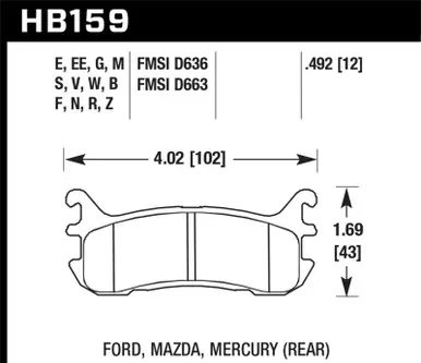 Free Returns Hawk 2002-2004 Chevrolet Venture (FWD) HPS 5.0 Rear Brake Pads - HB159B.492
