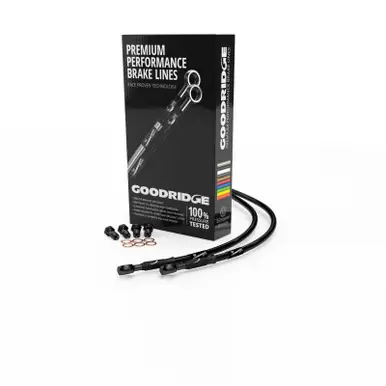 Goodridge 20-23 Harley-Davidson FLHP Black Front Brake Line w/Black Fitting - HD0158-3FB-BK Deal