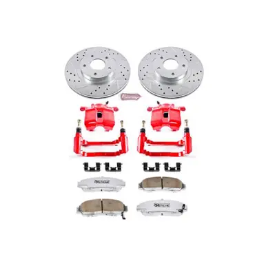 Power Stop 99-04 Acura RL Front Z26 Street Warrior Brake Kit w/Calipers - KC2309-26 Hassle-Free Returns
