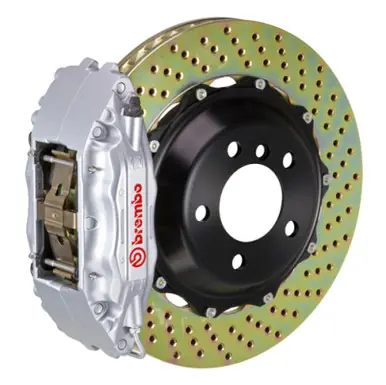 Hot Picks Brembo 89-98 Skyline GTR Front GT BBK 4 Piston Cast 2pc 355x32 2pc Rotor Drilled-Silver - 1B1.8020A3