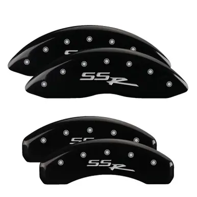 Markdown MGP 4 Caliper Covers Engraved Front & Rear SSR Black finish silver ch - 14031SSSRBK