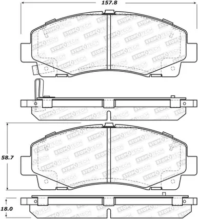 Free Returns StopTech Street Brake Pads - Front - 308.15840