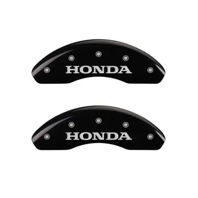 One Day Deal MGP 4 Caliper Covers Engraved Front Honda Engraved Rear H Logo Black finish silver ch - 20217SHOHBK
