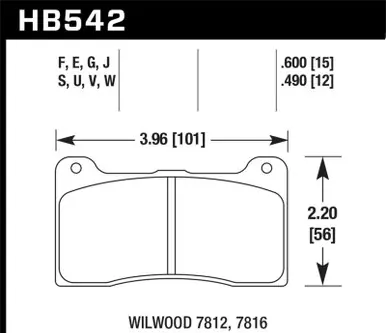 Holiday Sale Hawk Wilwood 7816 Blue 9012 Race Brake Pads - HB542E.600